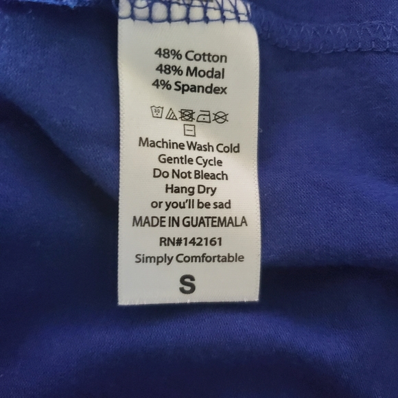 LULAROE JULIA DRESS NAVY BLUE WITH TAN SPORTS STRIPES ON SLEEVES SZ S NWT - Picture 5 of 8